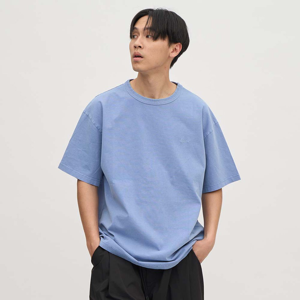 PLN0033-241 寬版刺繡水洗短袖TEE